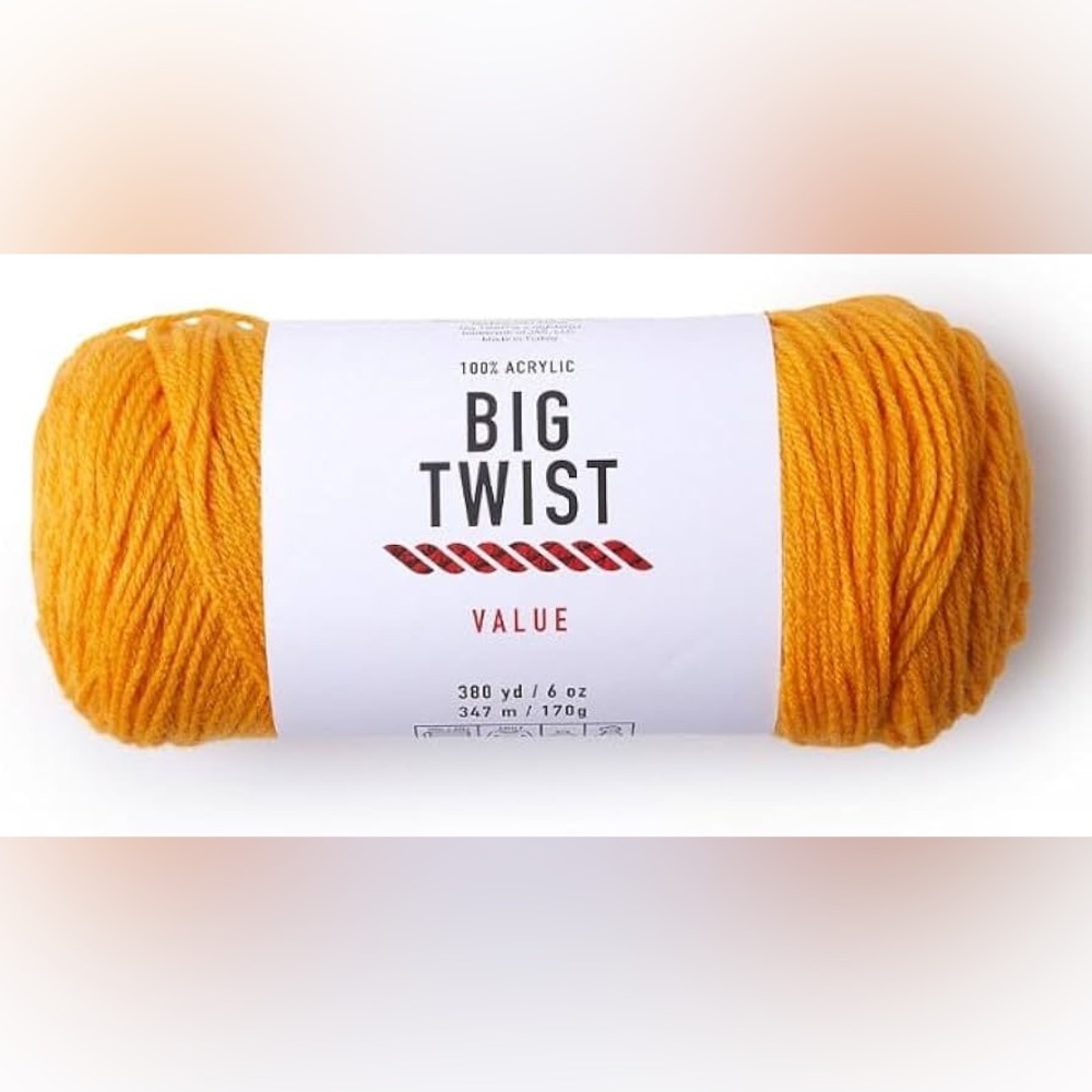 Big Twist Value Yarn 100% Acrylic Varsity Gold Weight 6oz 380yds
